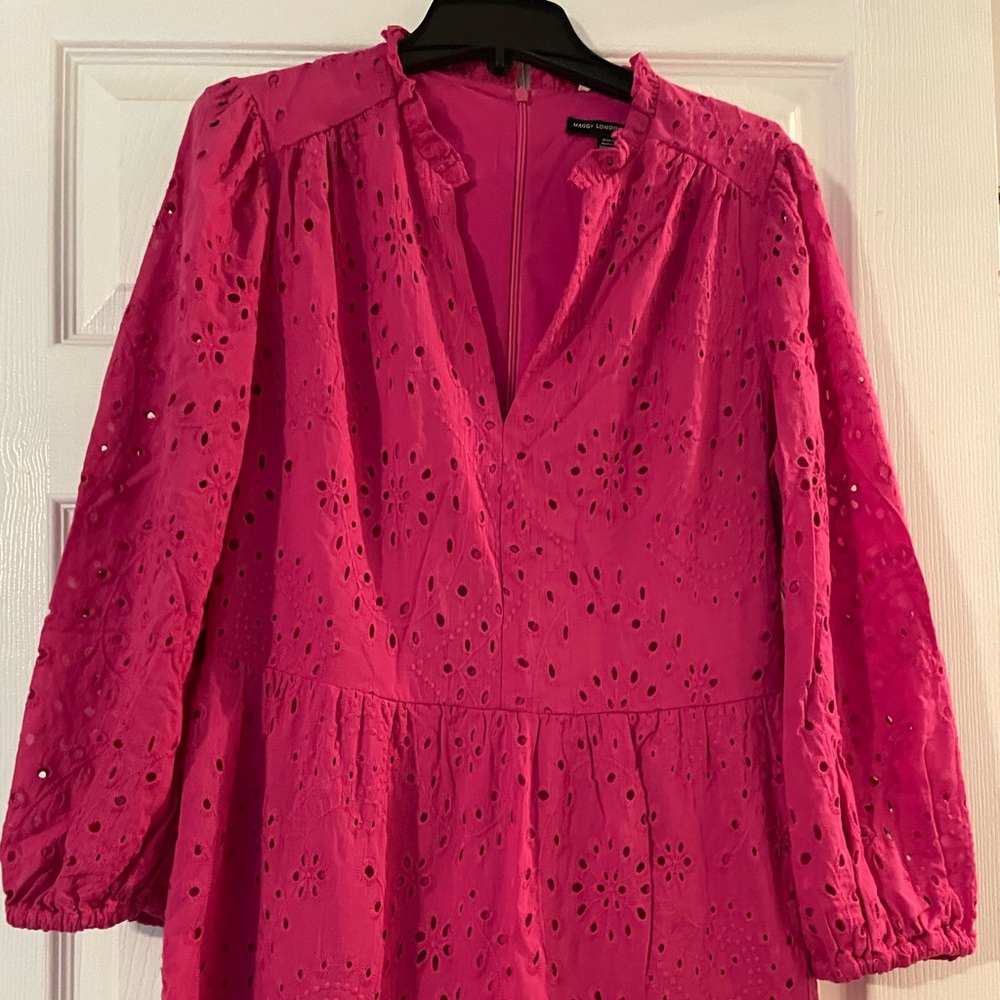 Maggy London pink (very berry) Shaina a-line dress. Size 6. NWT.